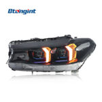 For 2018-2023 BMW 5 Series G30 Headlight Assembly, Upgrade Fangs Style LED DRL, Turn Signal & Projector Lens