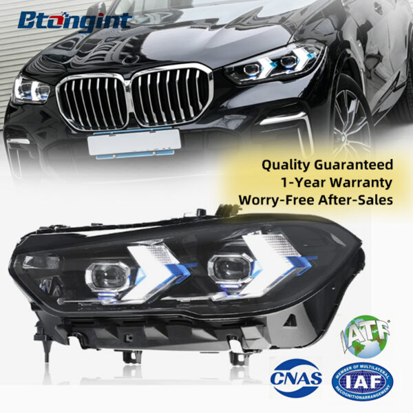 2019-2022 BMW X5 G05 Headlight Retrofit, New Arrow LED Daytime Running Light Turn Signal with Projector Lens