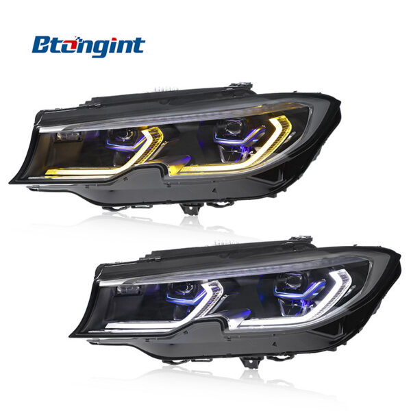 2020-2022 BMW 3 Series G20 Headlights Retrofit, High Grade LED Scoop Daytime Running Light with Laser Projector