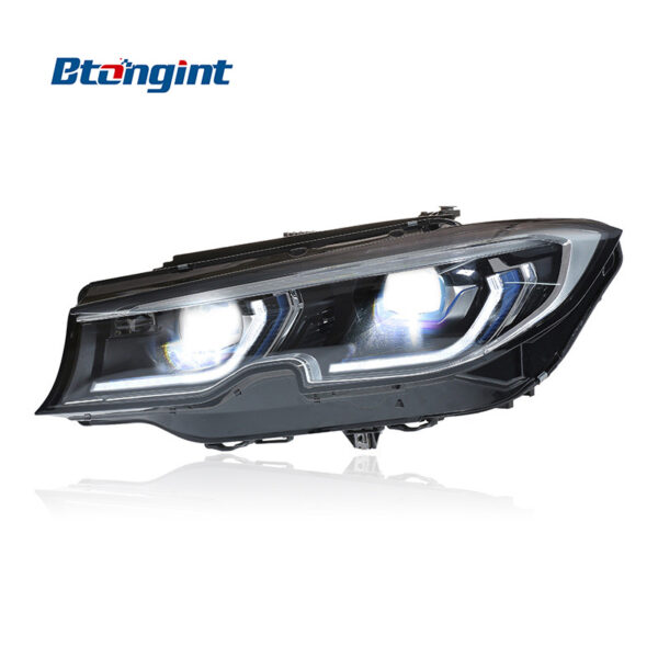 2020-2022 BMW 3 Series G20 Headlight Retrofit, Blue Eyebrow LED Laser Projector & Scoop Daytime Running Light