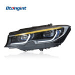 2020-2022 BMW 3 Series G20 Headlight Retrofit, Blue Eyebrow LED Laser Projector & Scoop Daytime Running Light
