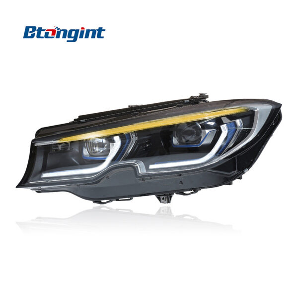 2020-2022 BMW 3 Series G20 Headlight Retrofit, Blue Eyebrow LED Laser Projector & Scoop Daytime Running Light