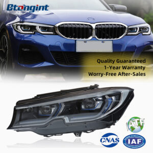 2020-2022 BMW 3 Series G20 Headlight Retrofit, Blue Eyebrow LED Laser Projector & Scoop Daytime Running Light