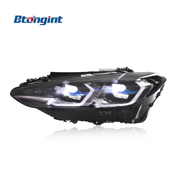 For 2021-2023 BMW 4 Series G22 Headlight Assembly, Upgrade Base to High Spec LED DRL with Dual-Color Golden Eyes