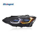 For 2021-2023 BMW 4 Series G22 Headlight Assembly, Upgrade Base to High Spec LED DRL with Dual-Color Golden Eyes