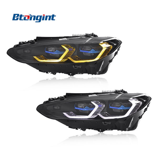 For 2021-2023 BMW 4 Series G22 Headlight Assembly, Upgrade Base to High Spec LED DRL with Dual-Color Golden Eyes
