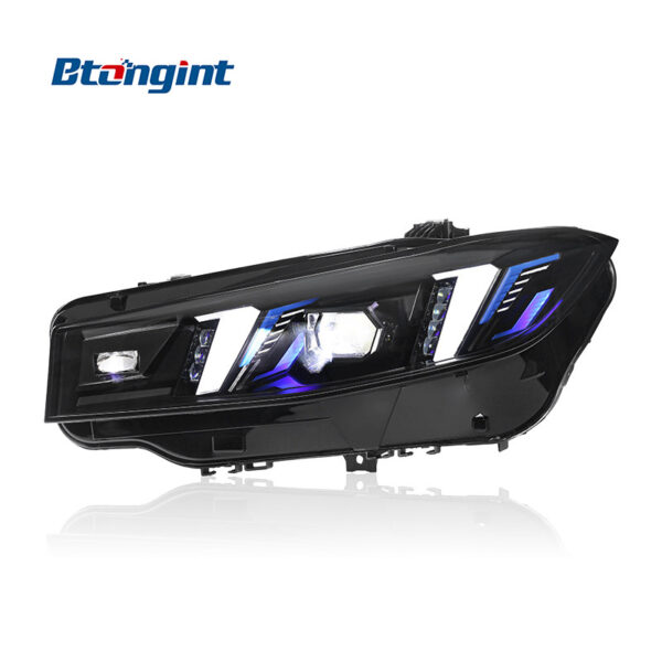 2023-2024 BMW 3 Series G20 Headlight Retrofit, Fangs Style Dual-Color LED Daytime Running Light, Laser Projector Lens