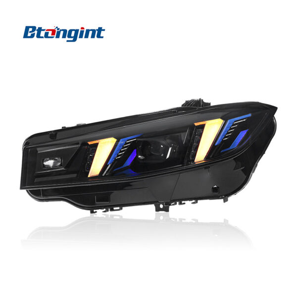 2023-2024 BMW 3 Series G20 Headlight Retrofit, Fangs Style Dual-Color LED Daytime Running Light, Laser Projector Lens
