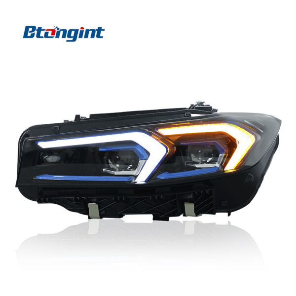 2023-2025 BMW 3 Series G20 Headlight Retrofit, Blue Frame LED Dual-Color Daytime Running Light, Sequential Turn Signal