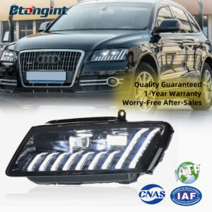 For 2008-2017 Audi Q5 Headlight Assembly, Retrofit Q8 Style LED DRL Sequential Turn Signal Projector Headlamp