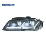 For 2009-2012 Audi A4 Headlight Assembly Retrofit, Aircraft Style Scanning LED Bi-xenon Projector Sequential Turn Signal