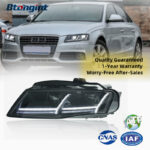 For 2009-2012 Audi A4 Headlight Assembly Retrofit, Aircraft Style Scanning LED Bi-xenon Projector Sequential Turn Signal