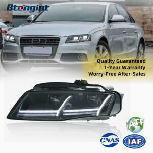 For 2009-2012 Audi A4 Headlight Assembly Retrofit, Aircraft Style Scanning LED Bi-xenon Projector Sequential Turn Signal