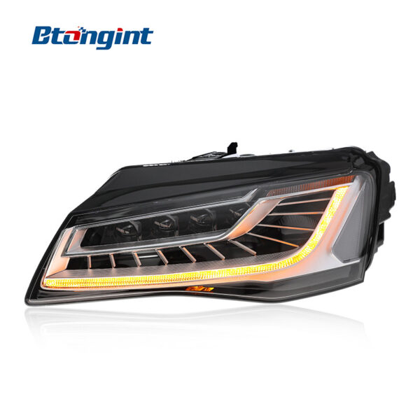 For 2011-2013 Audi A8 Headlight Assembly Retrofit, Old To New Upgrade LED DRL Sequential Turn Signal Projector