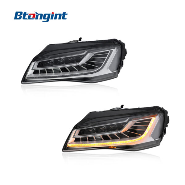 For 2011-2013 Audi A8 Headlight Assembly Retrofit, Old To New Upgrade LED DRL Sequential Turn Signal Projector