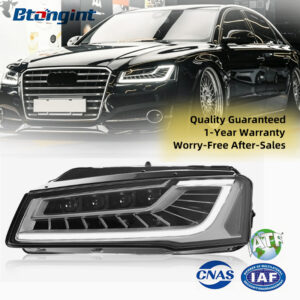 For 2011-2017 Audi A8 Headlight Assembly Retrofit, High Spec Dragon Ball LED Matrix DRL Sequential Turn Signal