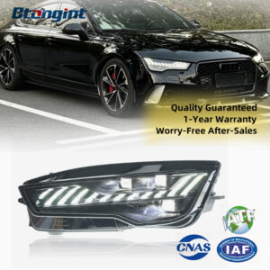For 2011-2018 Audi A7 Headlight Assembly Retrofit, New RS7 Style LED DRL, LED Projector & Sequential Turn Signal
