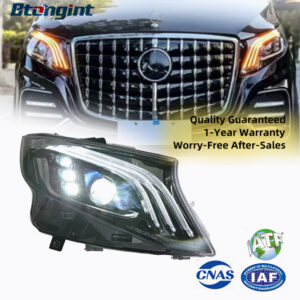 Suitable for Mercedes-Benz Vito 2016-2023 Headlight Assembly Retrofit, LED Lens with Light Guide Daytime Running Light, Maybach Style