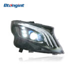 Mercedes-Benz Vito Headlight Assembly Upgrade, Fits 2016-2023 Models, LED Lens, Light Guide DRL, Maybach Style