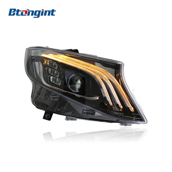 Mercedes-Benz Vito Headlight Assembly Upgrade, Fits 2016-2023 Models, LED Lens, Light Guide DRL, Maybach Style