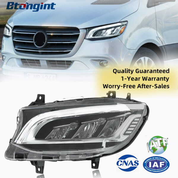High Spec Upgrade LED Headlight Assembly with DRL & Sequential Turn Signal for Mercedes-Benz Sprinter 2019-2025