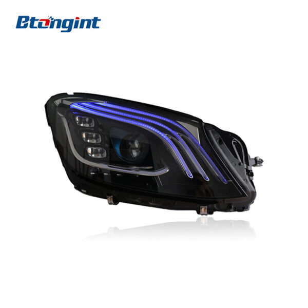For Mercedes-Benz S-Class W222 Maybach Headlight Assembly Retrofit, LED DRL LED Lens, Old To New Upgrade For S400