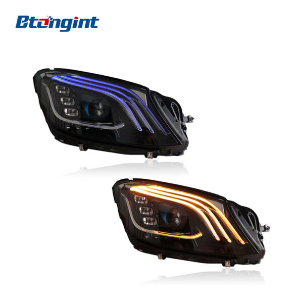 For Mercedes-Benz S-Class W222 Maybach Headlight Assembly Retrofit, LED DRL LED Lens, Old To New Upgrade For S400