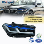 For 2018-2023 BMW 5 Series G30 Headlight Retrofit, Thunder M5 Style Blue Eyebrow High Spec LED Laser Headlamp