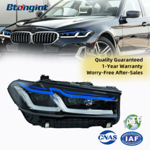 For 2018-2023 BMW 5 Series G30 Headlight Retrofit, Thunder M5 Style Blue Eyebrow High Spec LED Laser Headlamp