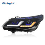 For 2003-2010 BMW 5 Series E60 Headlight Assembly Retrofit, Double L Style LED DRL Turn Signal Projector Headlamp