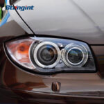 For 2004-2011 BMW 1 Series E87 Headlight Retrofit, Fang Style Dual Color LED DRL Projector Headlight Assembly