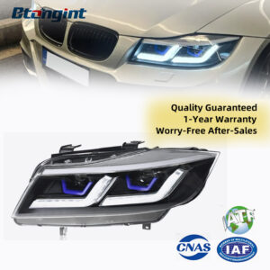 For 2005-2012 BMW 3 Series E90 Headlight Assembly Retrofit, LED DRL Sequential Turn Signal Projector Headlamp