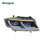 For 2005-2012 BMW 3 Series E90 Headlight Assembly Retrofit, New Style LED Projector DRL with Sequential Turn Signal
