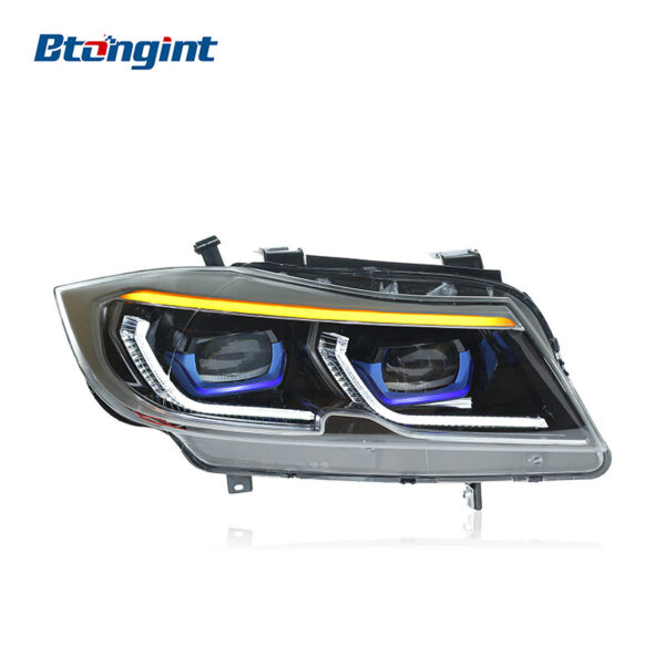 For 2005-2012 BMW 3 Series E90 Headlight Assembly Retrofit, New Style LED Projector DRL with Sequential Turn Signal