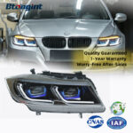 For 2005-2012 BMW 3 Series E90 Headlight Assembly Retrofit, New Style LED Projector DRL with Sequential Turn Signal