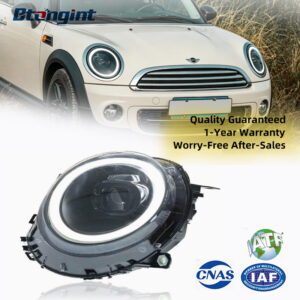 2007-2013 MINI R56 LED Headlight Assembly, Upgrade LED DRL Projector Lens, Compatible with R57 R58 R59