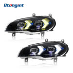 For 2007-2013 BMW X5 E70 Headlight Assembly Retrofit, New Style X5 LED DRL, Turn Signal, Dual Projector Lens