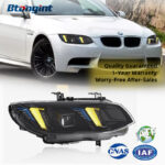 For 2010-2013 BMW 3 Series E93 Headlight Assembly Retrofit, Fangs Style LED DRL, Turn Signal & Projector Headlight