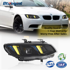 For 2010-2013 BMW 3 Series E93 Headlight Assembly Retrofit, Fangs Style LED DRL, Turn Signal & Projector Headlight