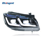 For 2010-2015 BMW X1 E84 Headlight Assembly Retrofit, LED Projector with Blue Eyebrow DRL & LED Turn Signal