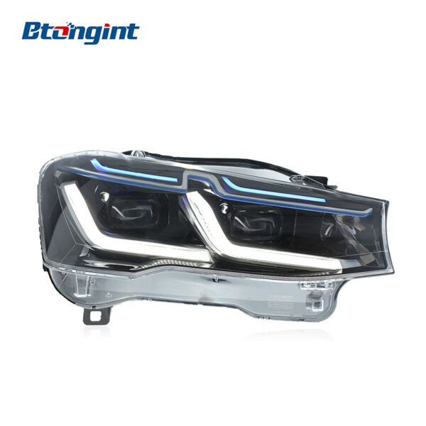 For 2010-2017 BMW X3 Headlight Assembly Retrofit, M Style F25 F26 Upgrade LED DRL Blue Eyebrow Headlights