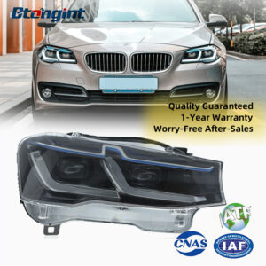 For 2011-2017 BMW 5 Series F10 F18 Headlight Assembly Retrofit, LED DRL Bi-Xenon Projector Headlights