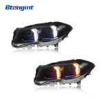 For 2011-2017 BMW 5 Series F10 Headlight Assembly Retrofit, Fang Style LED DRL & Sequential Turn Signal Projector