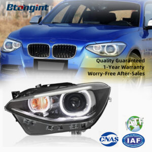 For 2012-2014 BMW 1 Series F20 Headlight Assembly Upgrade, High Version Angel Eyes LED DRL Projector Headlights