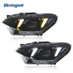 LED Daytime Running Light with Turn Signal Lens, Fang Style Headlight Assembly Modification for BMW 1 Series F20 2012-2014