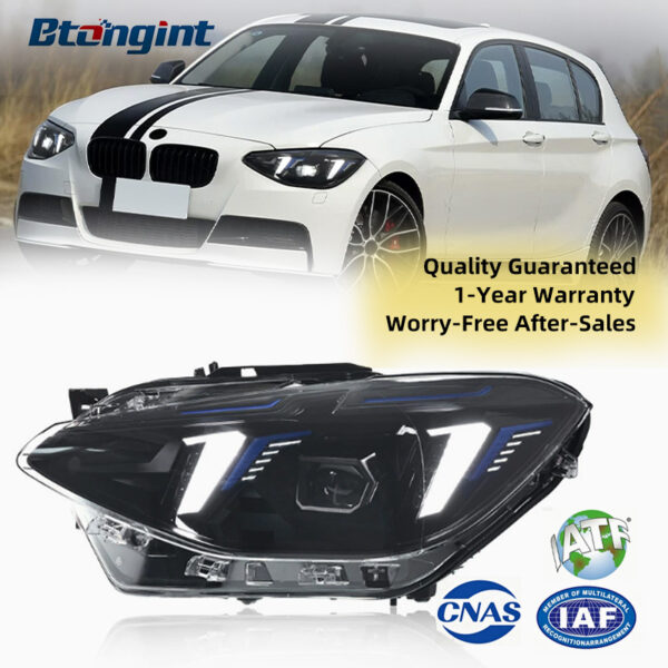 LED Daytime Running Light with Turn Signal Lens, Fang Style Headlight Assembly Modification for BMW 1 Series F20 2012-2014