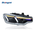 For 2012-2018 BMW 3 Series Blue Eyebrow Headlight Assembly Retrofit, High Spec LED Projector & Turn Signal for F30/F35
