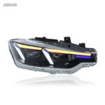 For 2012-2018 BMW 3 Series Blue Eyebrow Headlight Assembly Retrofit, High Spec LED Projector & Turn Signal for F30/F35