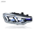 For 2012-2018 BMW 3 Series Blue Eyebrow Headlight Assembly Retrofit, High Spec LED Projector & Turn Signal for F30/F35