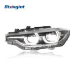 For 2013-2018 BMW 3 Series F30 Headlight Assembly Upgrade, High Spec LED Scoop DRL with APP RGB Multi-Color